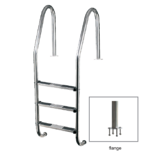 Merdevine Standard EKO AISI304 - 4 step. gum step - FLANŠA